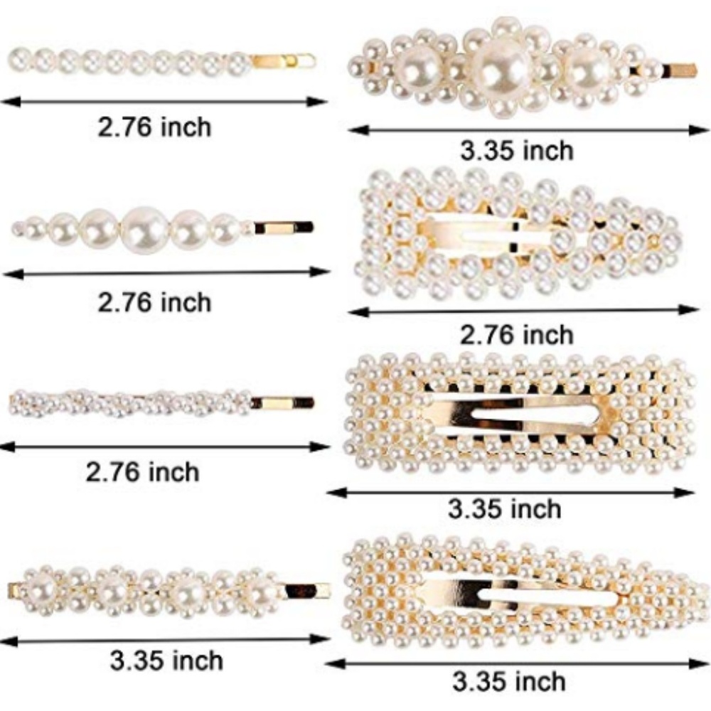 EIGHT - Trendy Faux Pearl Large Hair Clips & Pins - Picture 4 of 6